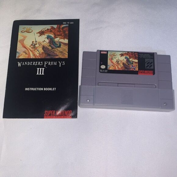 vintage game Wanderers From Ys III(Super Nintendo Entertainment System, 1992) - Picture 9 of 9